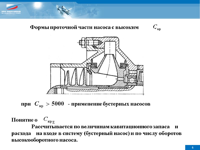 Формы проточной части насоса с высоким        
